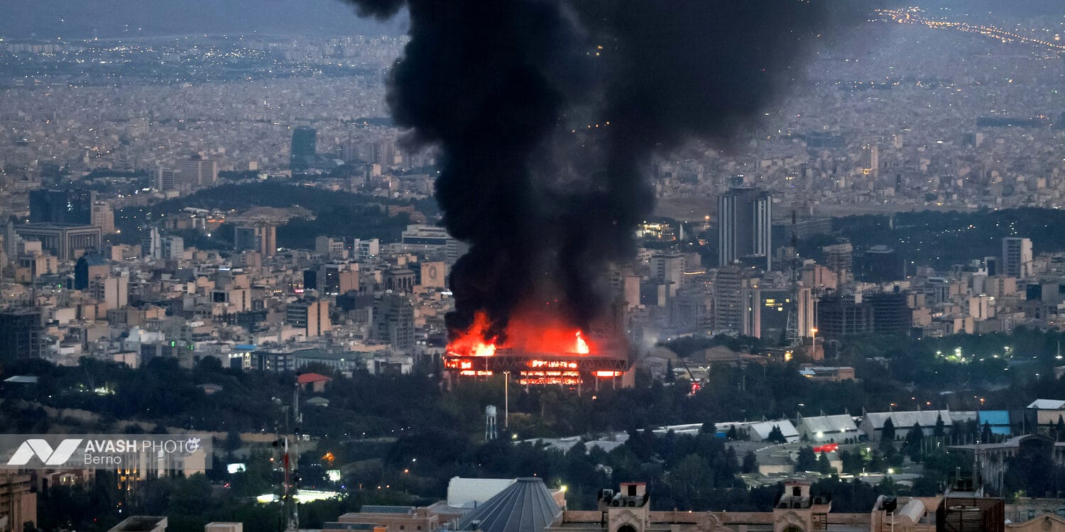 Aftermath of Israeli attack on Iranian broadcasting building