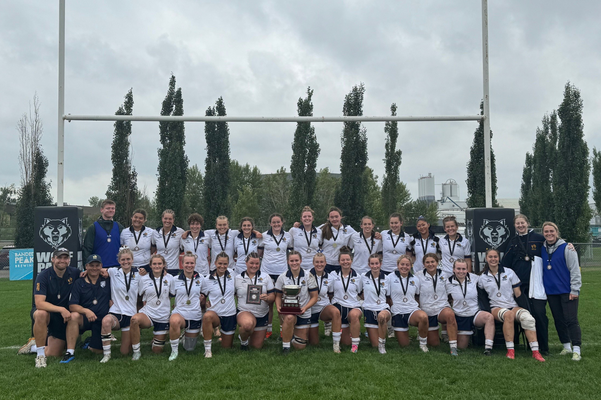 BC Bears rugby team celebrating